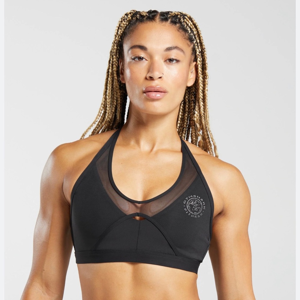 Gymshark Black Mesh Detail Sports Bra